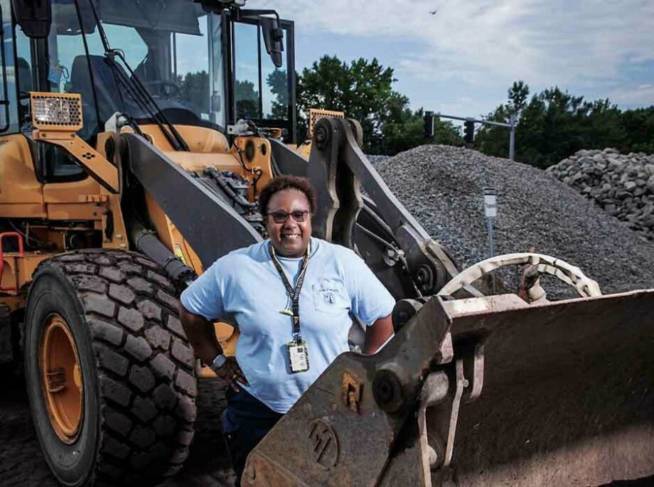 Public Works employee at a construction site