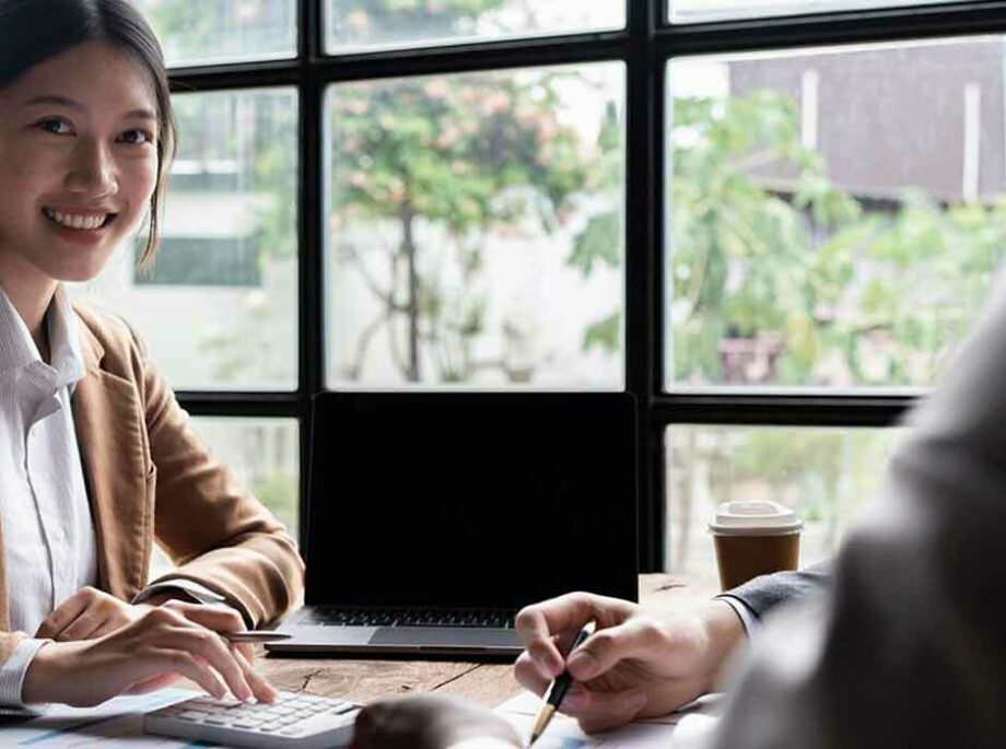 Office workers in a meeting