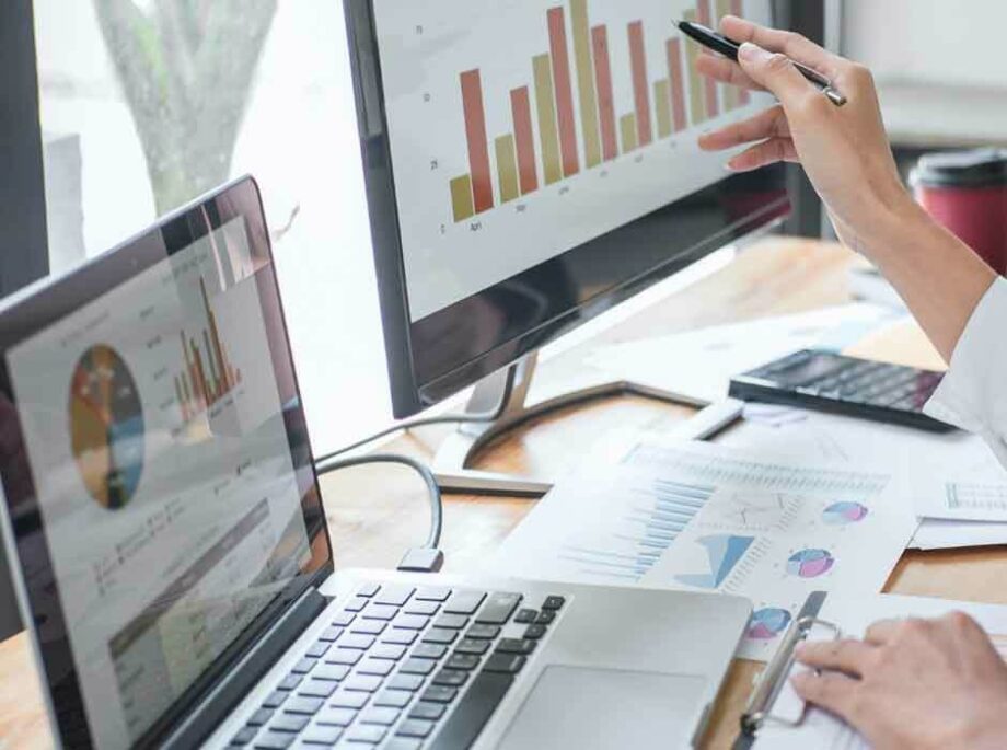 Person working on a laptop