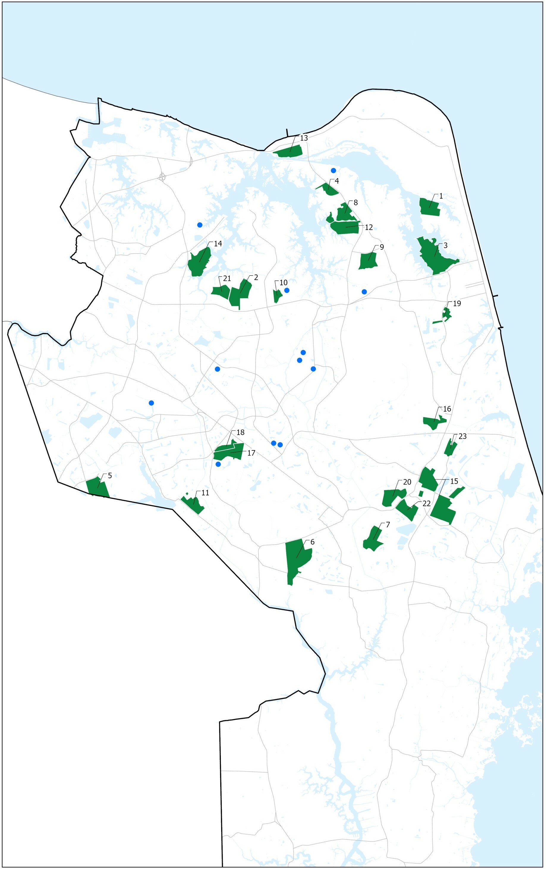Map of VB with ARPA Projects