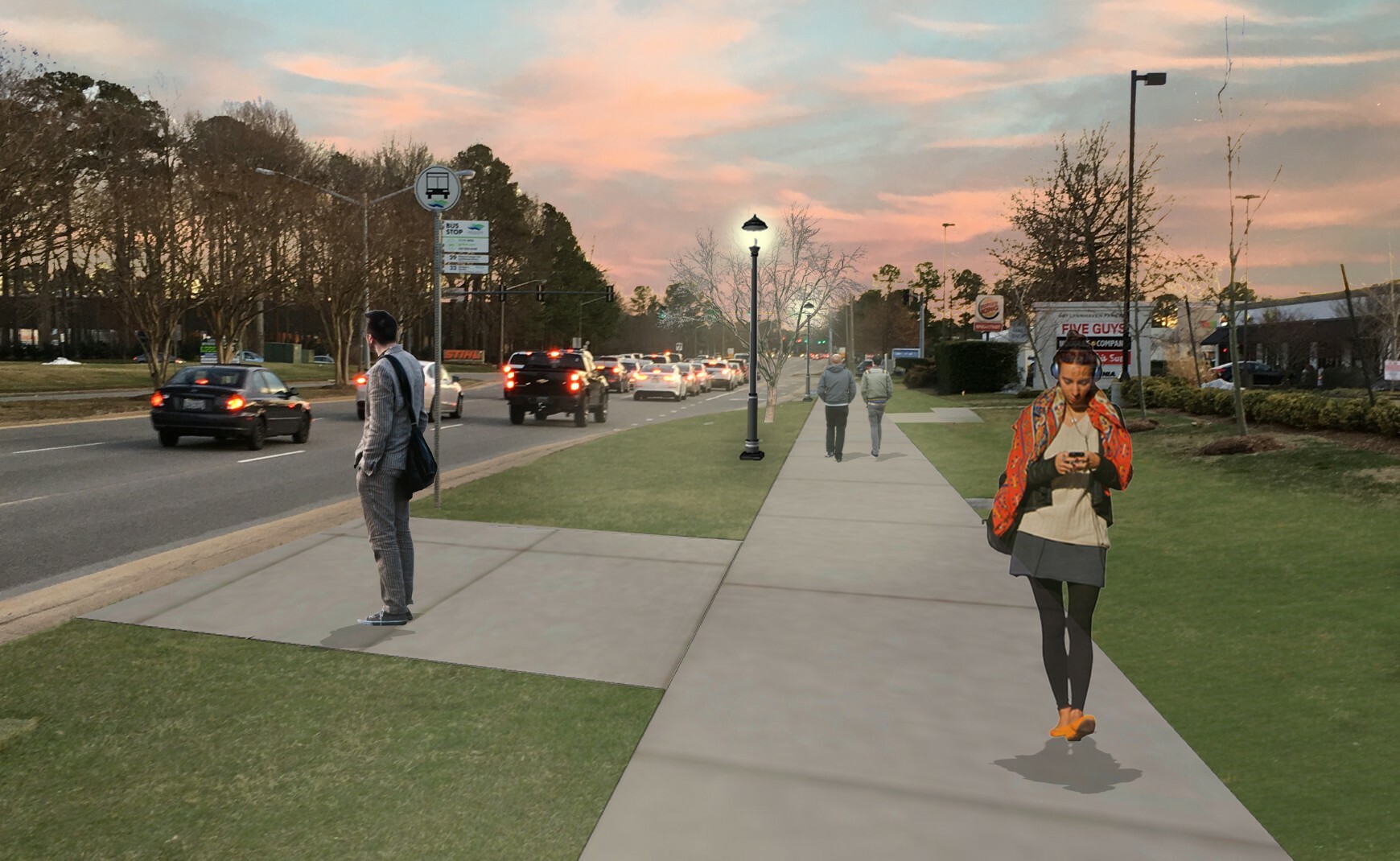 Rendering of sidewalk on Lynnhaven Parkway Rendering of sidewalk on Lynnhaven Parkway