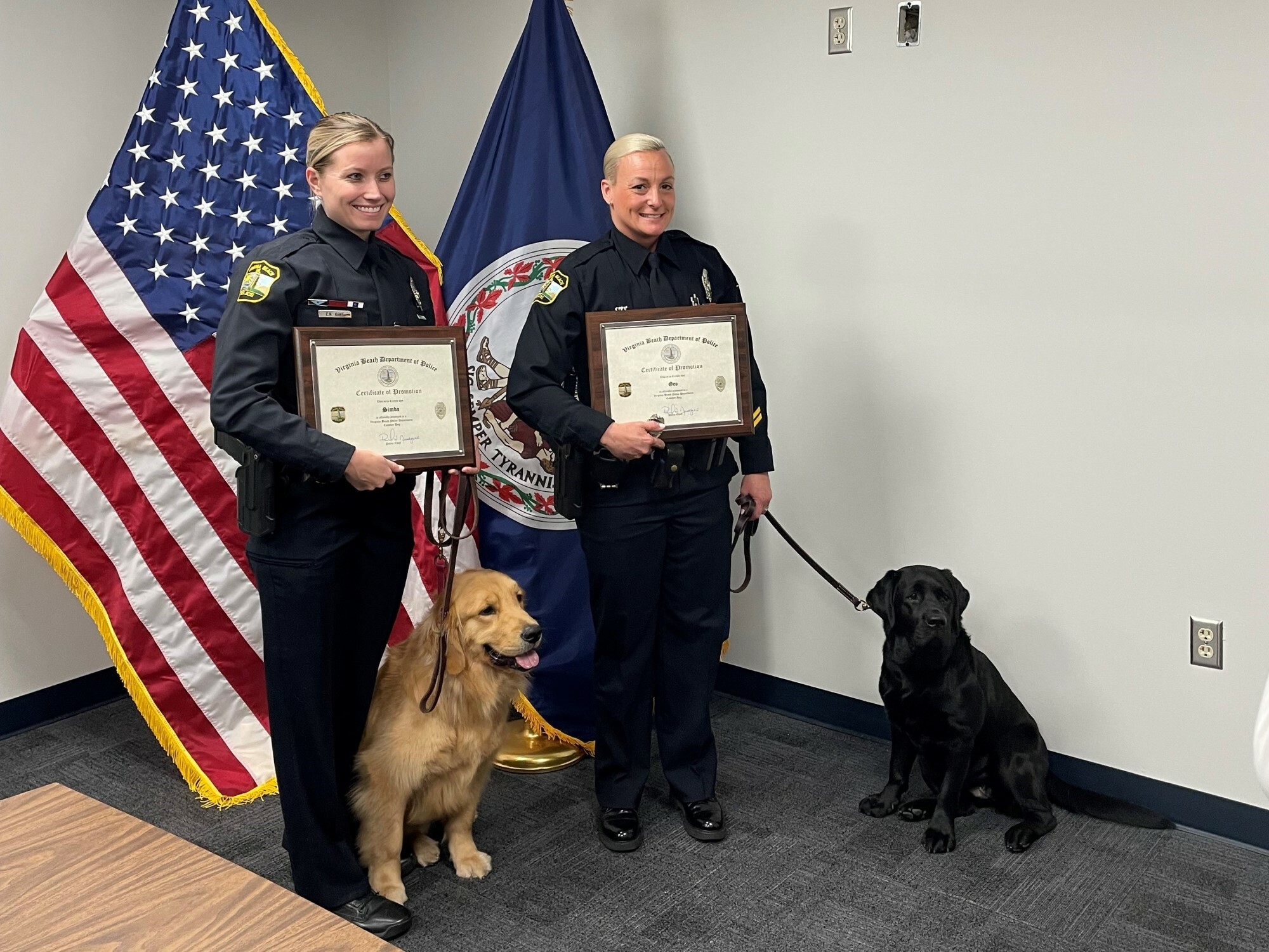 VBPD Comfort Dogs and handlers