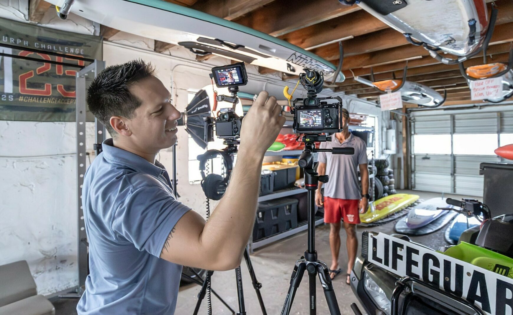 Alex Hopper Filming Surf and Rescue Museum Documentary