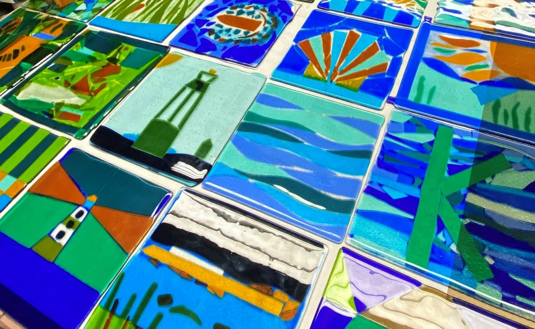 Artwork Creation Process Tiles Harbor of Stories
