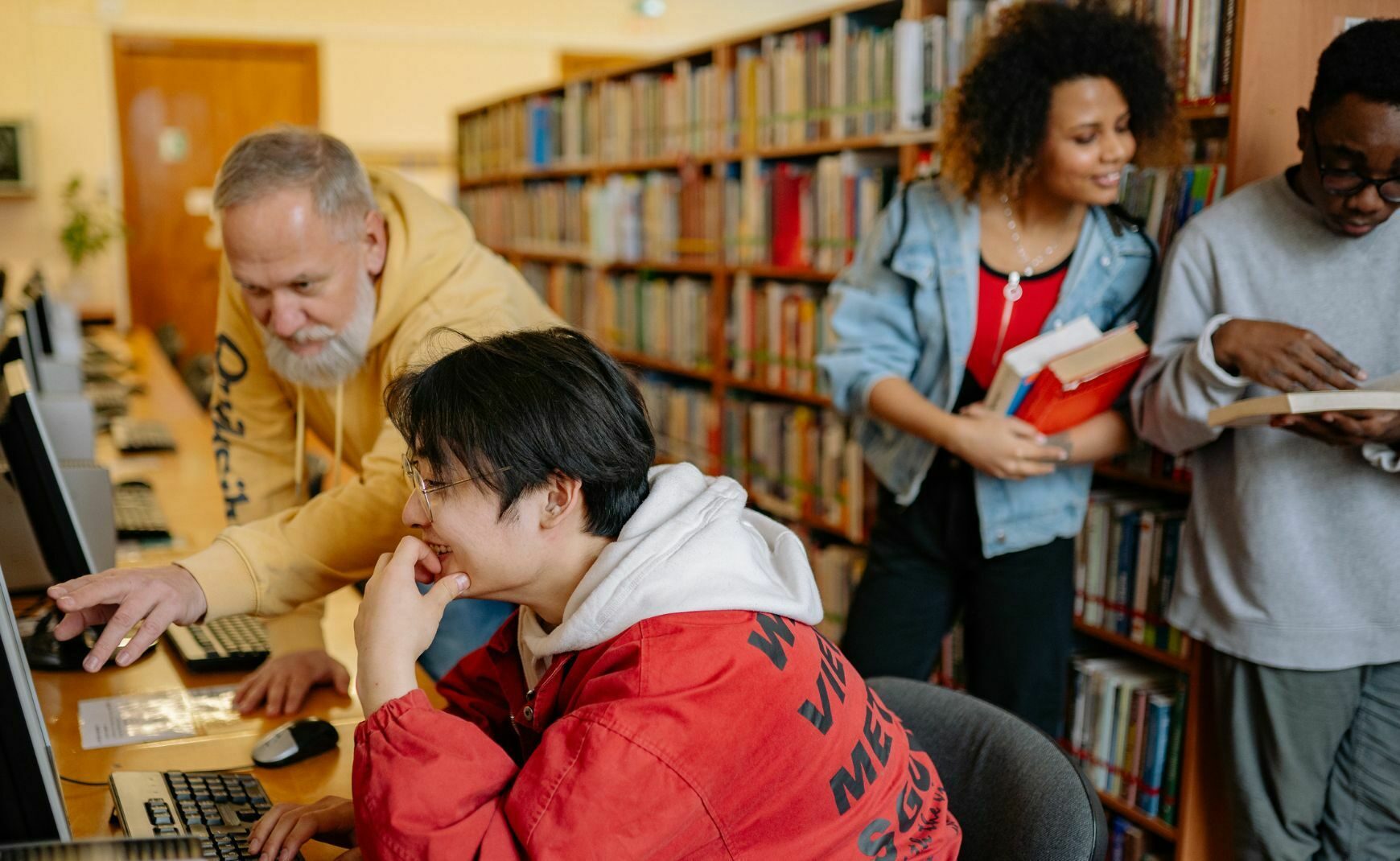People at a library