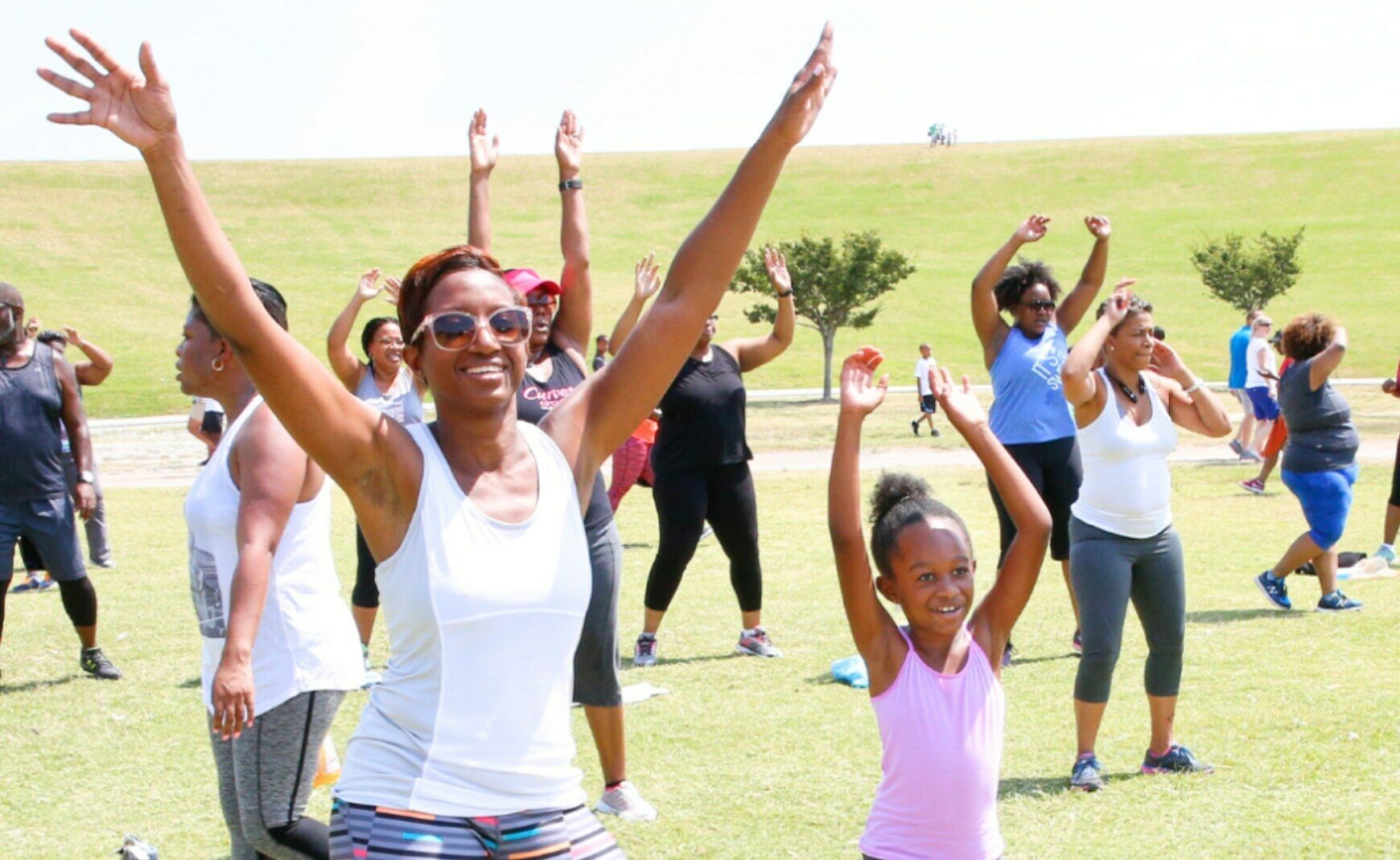 People exercising at Mt Trashmore