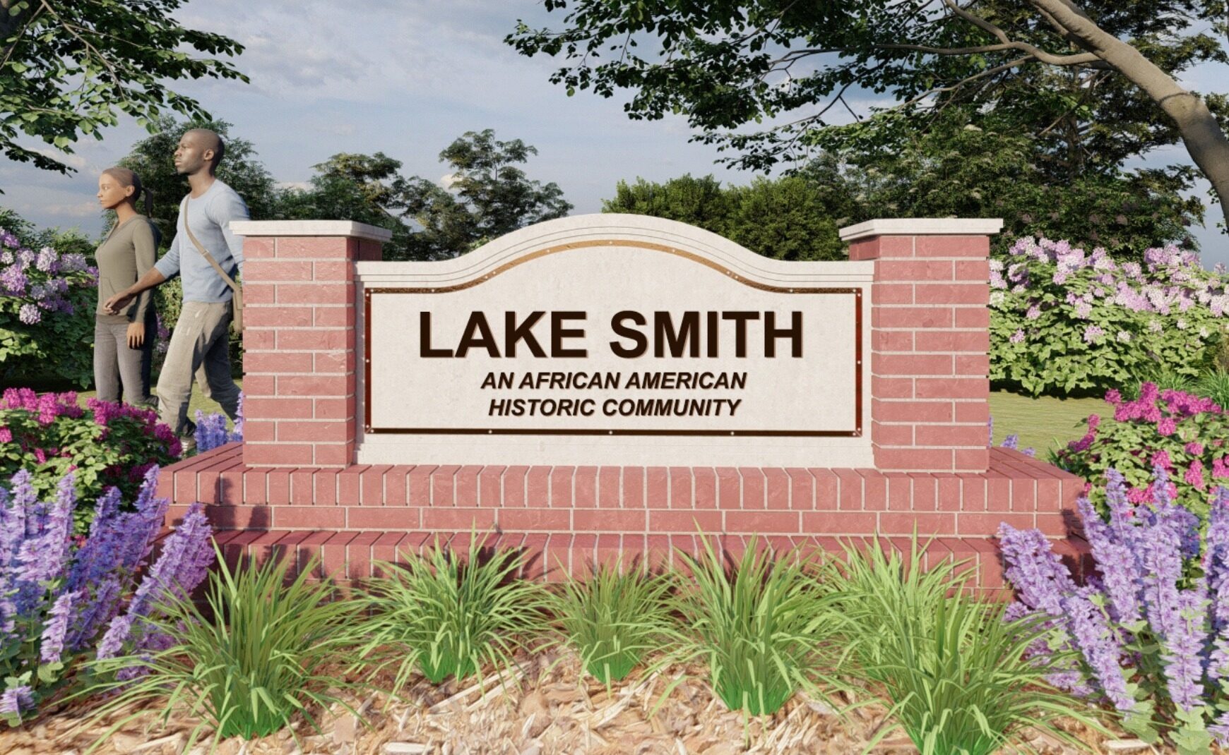 Rendering of Lake Smith African American Neighborhood Sign