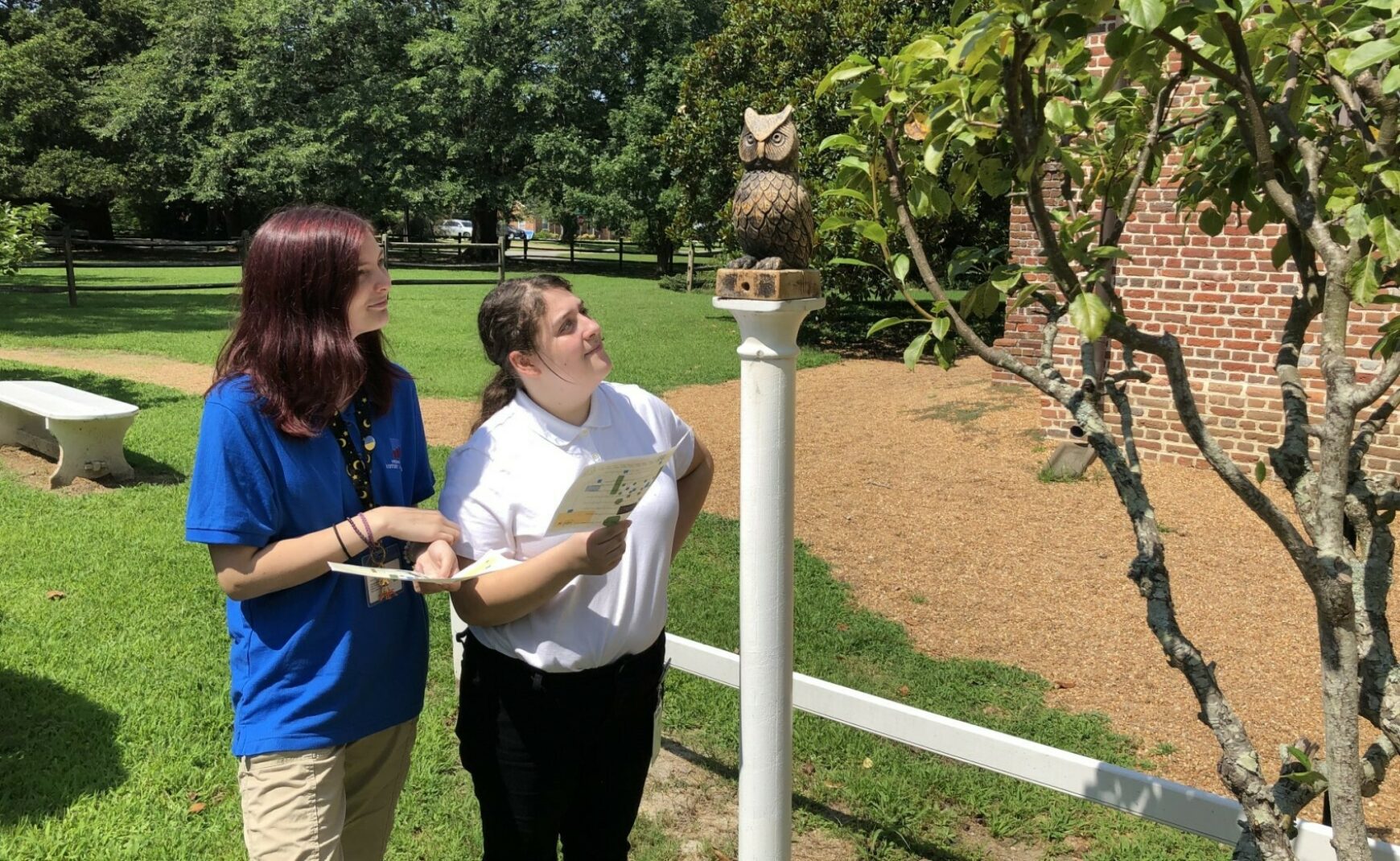 Two VB History Museums Staff Members on a Scavenger Hunt at Thoroughgood House