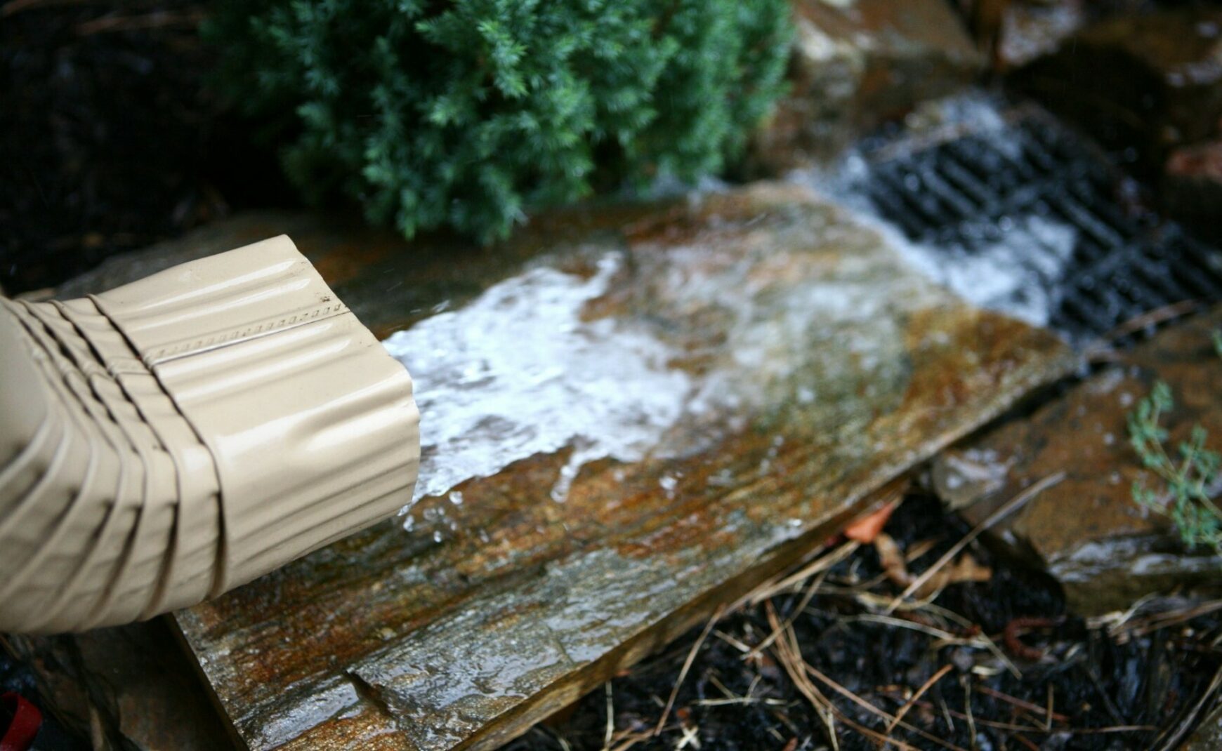 Water runoff into drain