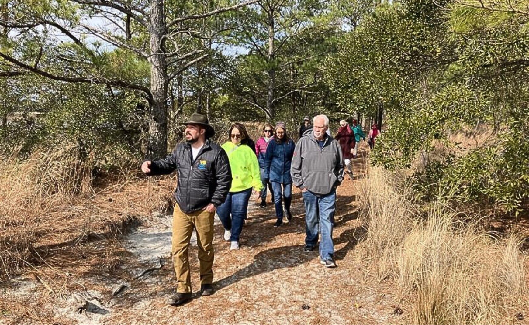 Hiking through trail
