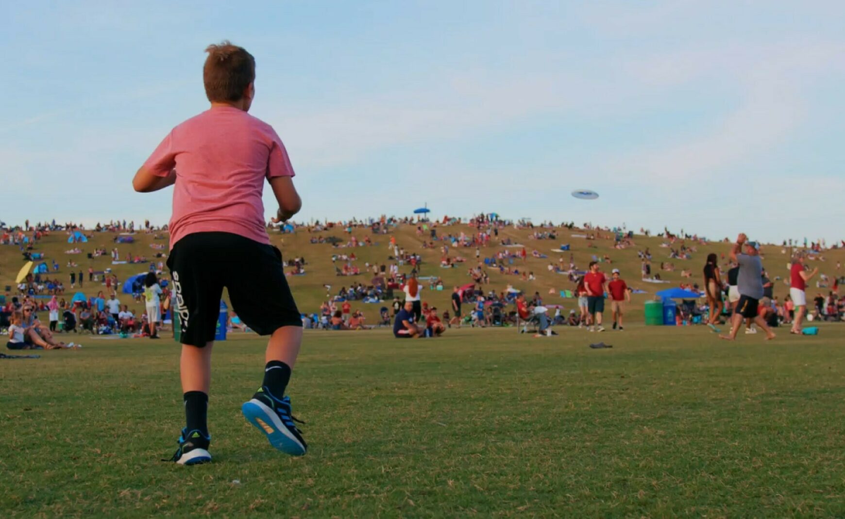 Playing frisbee at mount trashmore park
