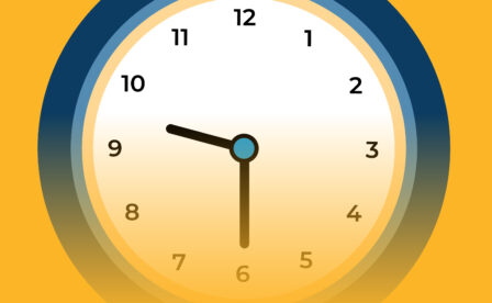 Analog Clock showing 930