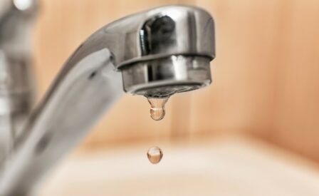 Faucet with water dripping