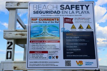New Beach Safety Sign with two languages