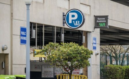 Public Parking signage on parking garage