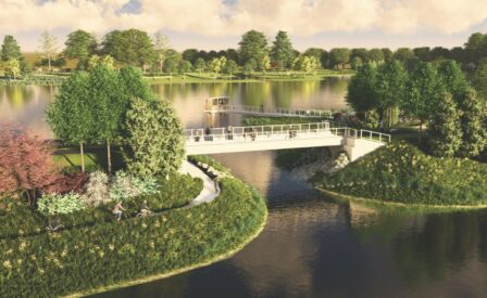 Rendering of bridge at Bow Creek Stormwater Park