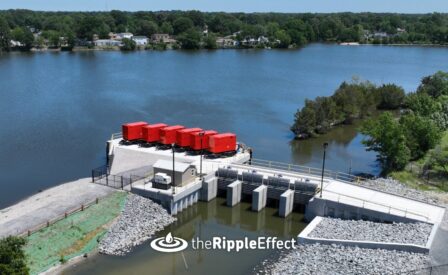 Aerial view of Windsor Woods Tide Gate