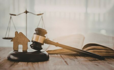 Gavel and a house representing fair housing