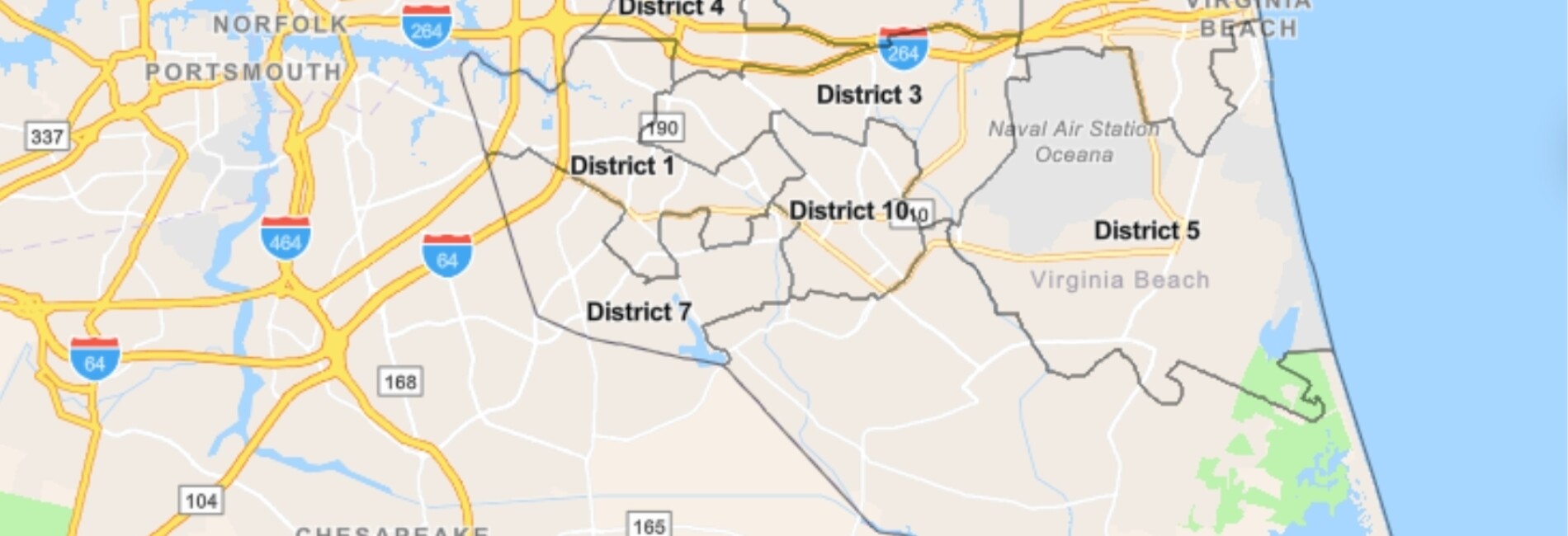 Virginia Beach Local Election District map