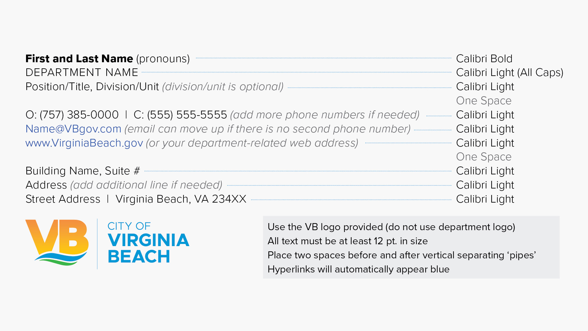 Illustrative example of email signature formatting