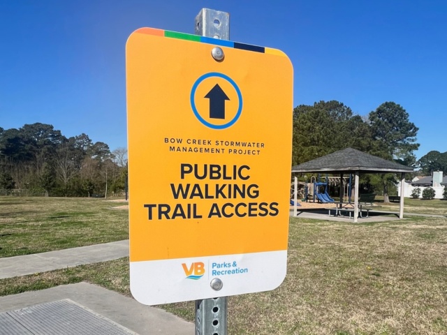Public walking path sign