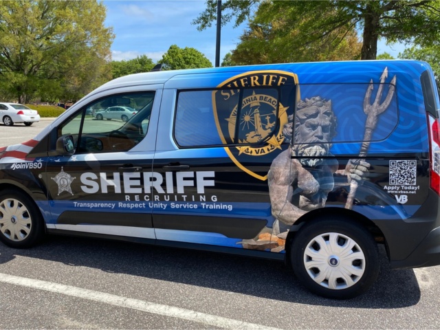 VB Sheriff Office recruiting van with wrap