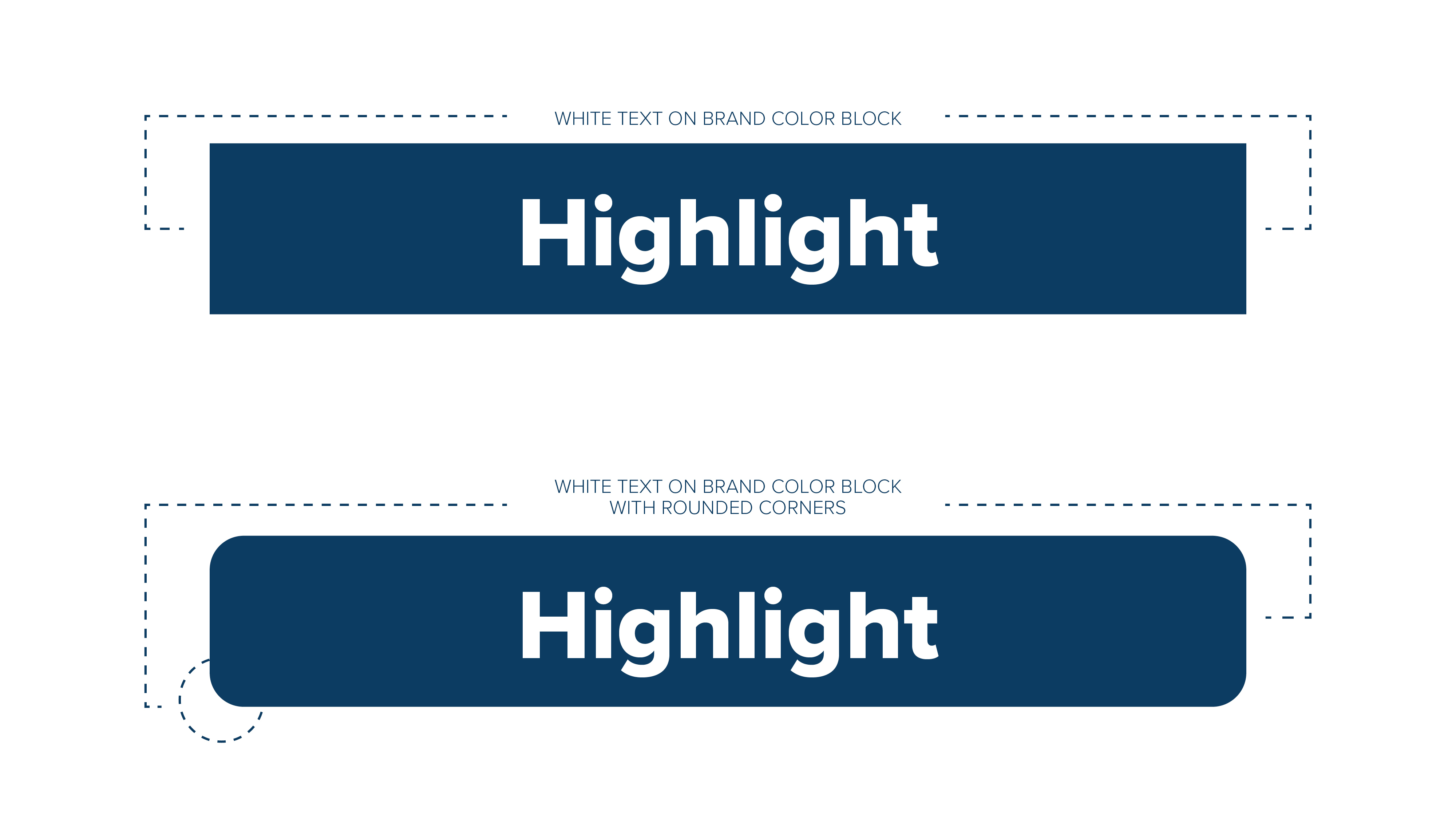 Example of highlights with text blocks