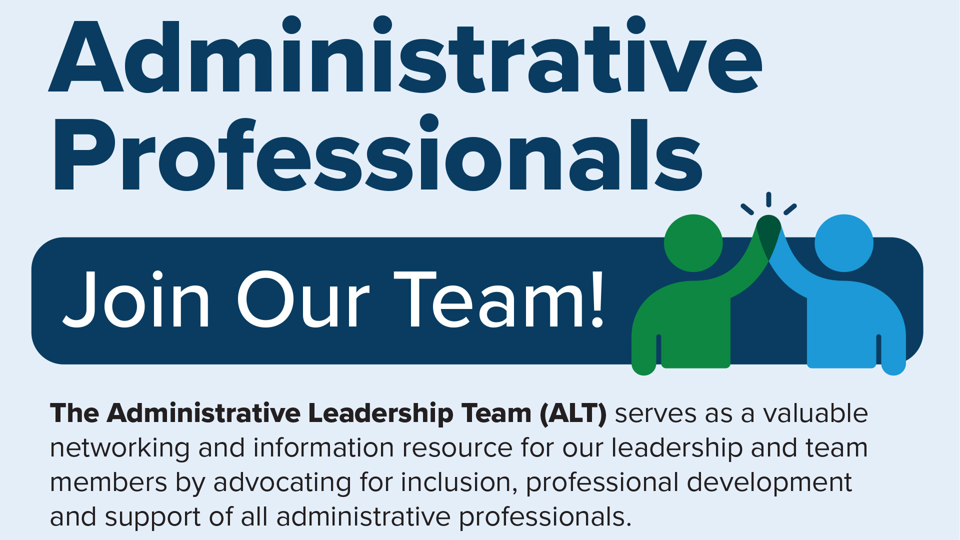 Example of highlights for administrative professional team