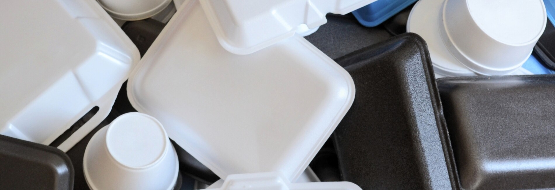 Styrofoam food containers on table