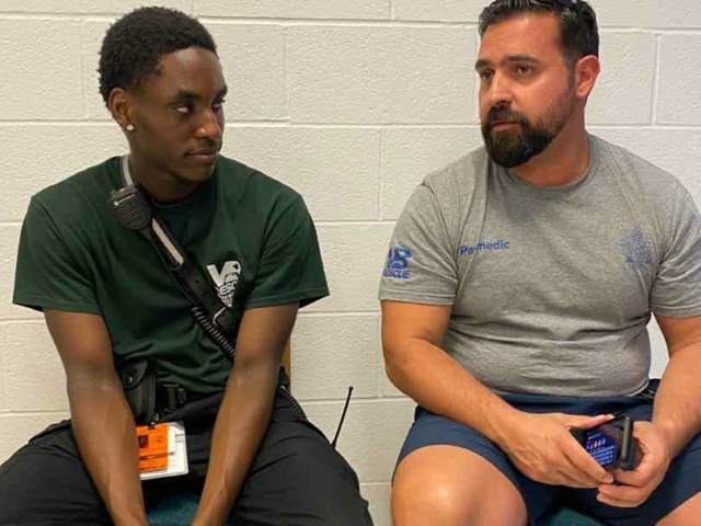 Members relax and socialize at R8 during EMS Week