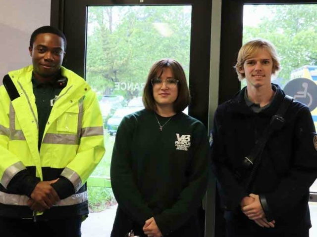 Members stopped by EMS headquarters to get some treats from the Dunkin Cruiser