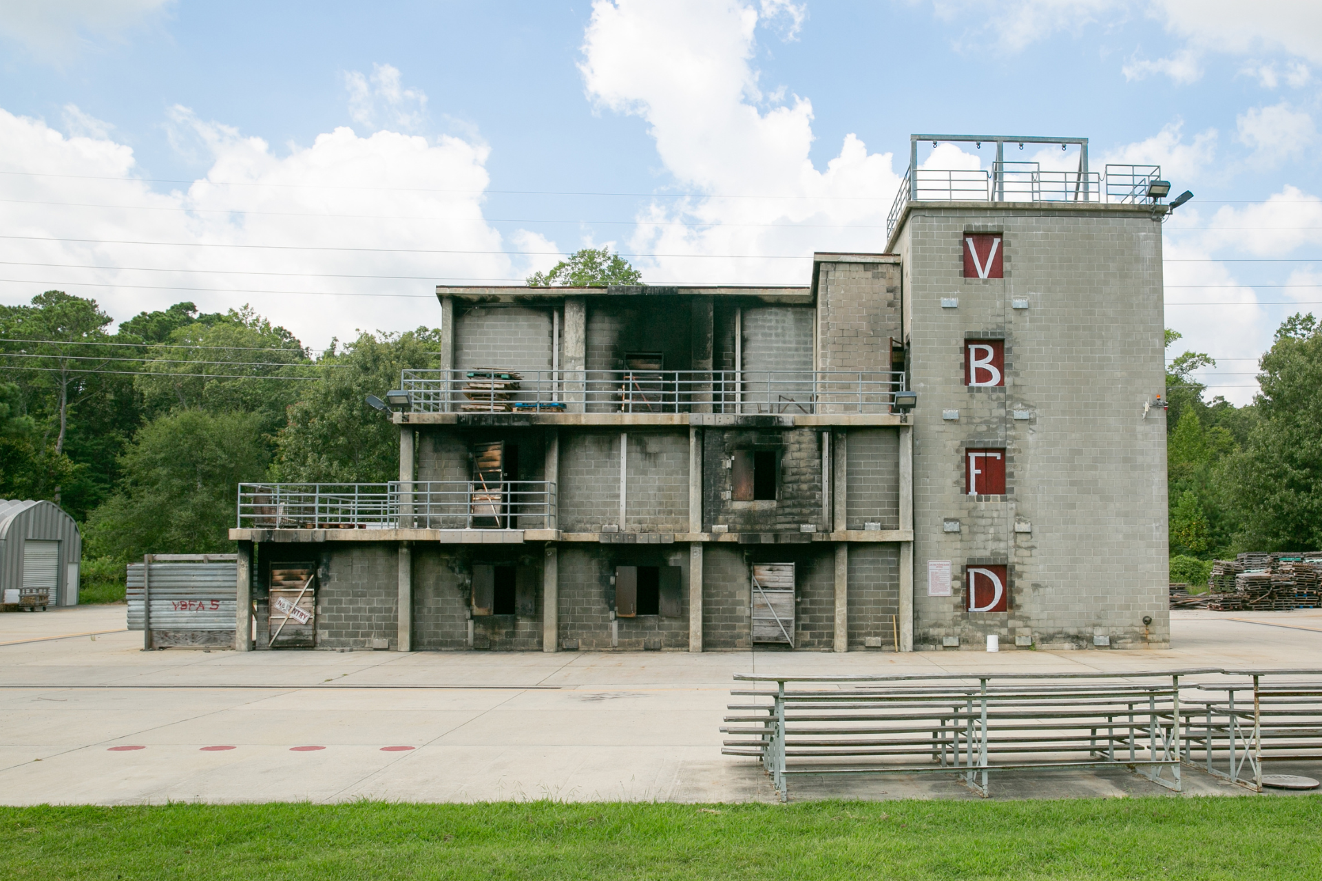 Fire training center burn practice building not on fire
