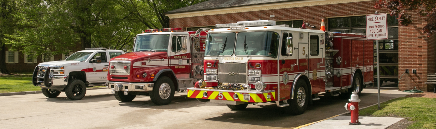 Emergency vehicles parked in front of Courthouse Fire Station