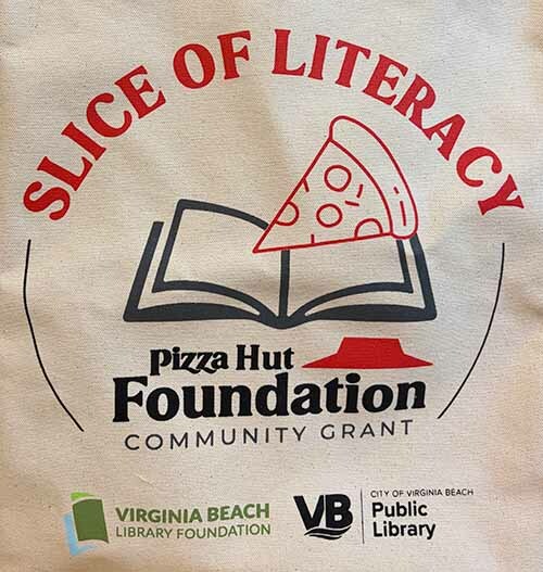 Pizza Hut Slice of Literacy swag tote