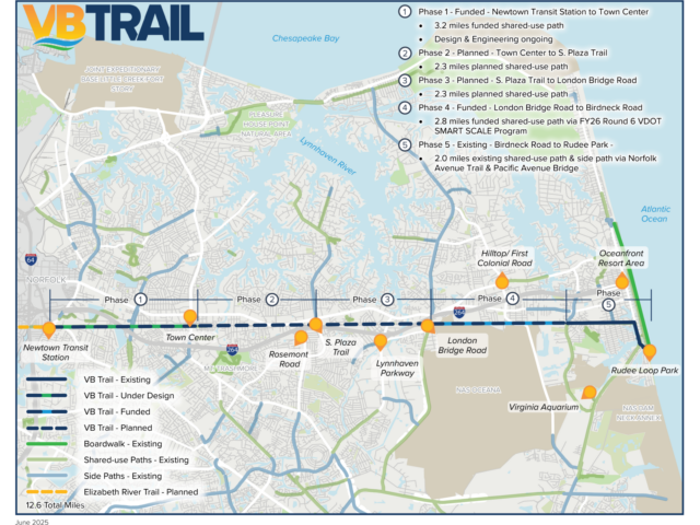 Virginia Beach Trail map and phases