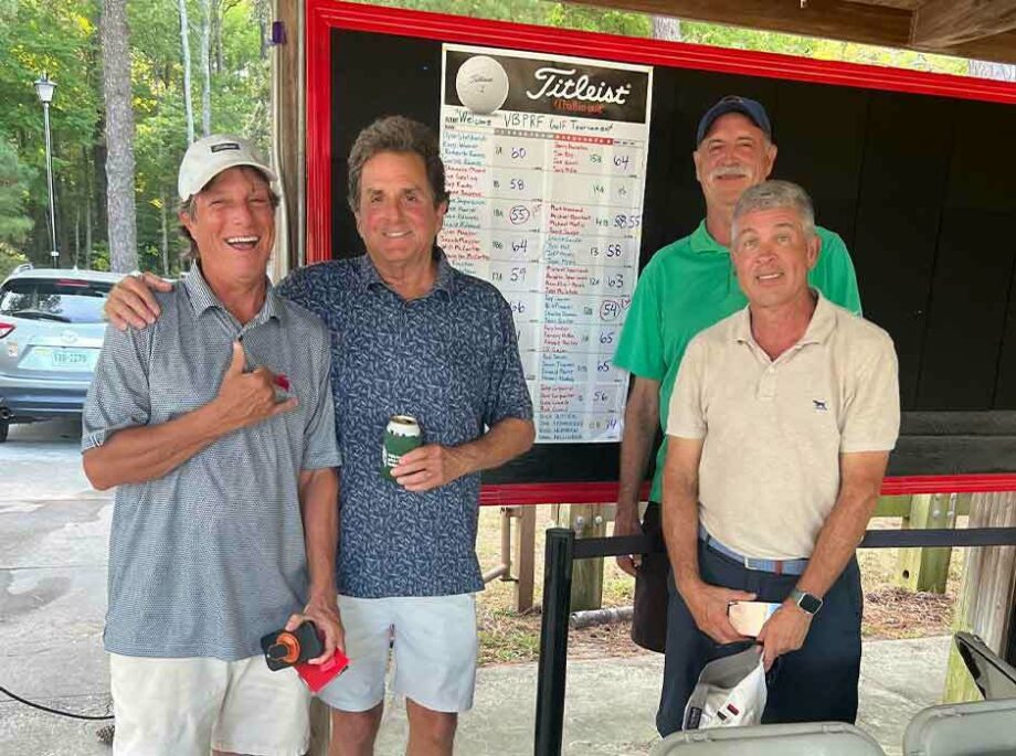 Golfers celebrating a win