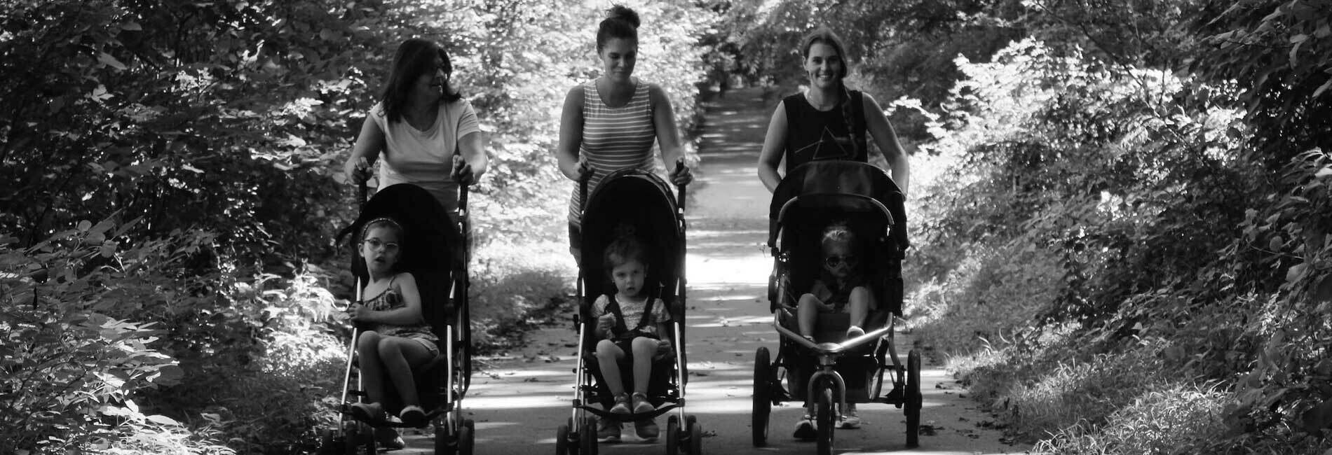 Mothers with Strollers on Path