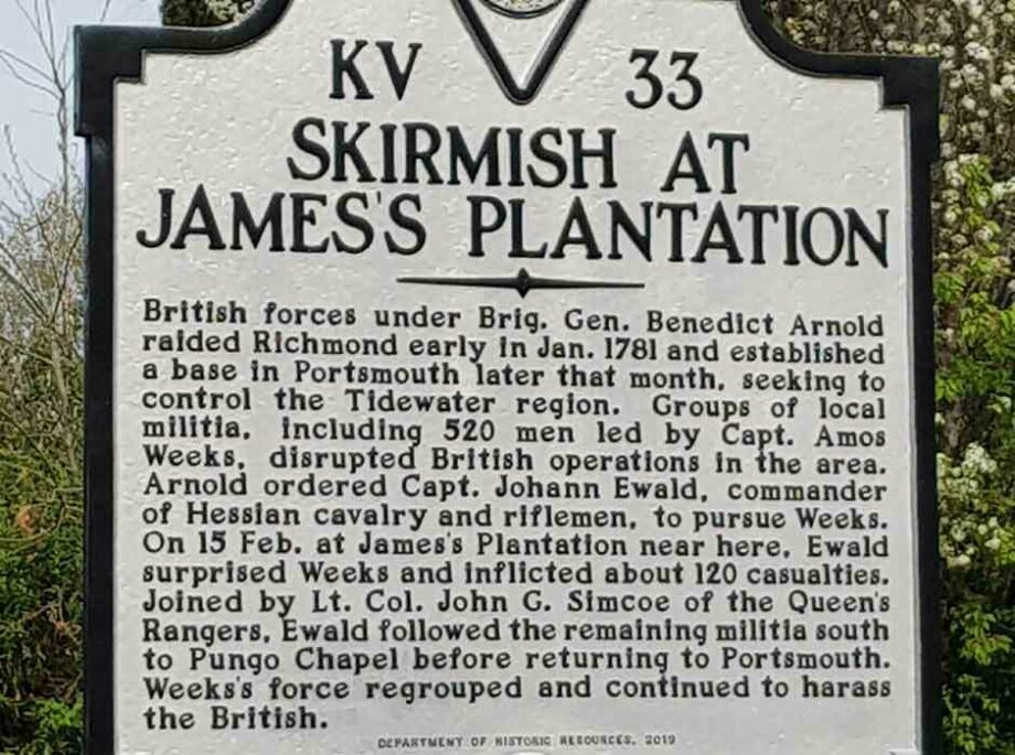 Week 5 skirmish at James Plantation sign