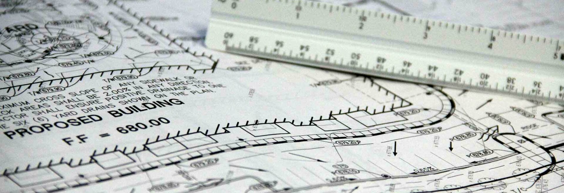 Site plan and a ruler