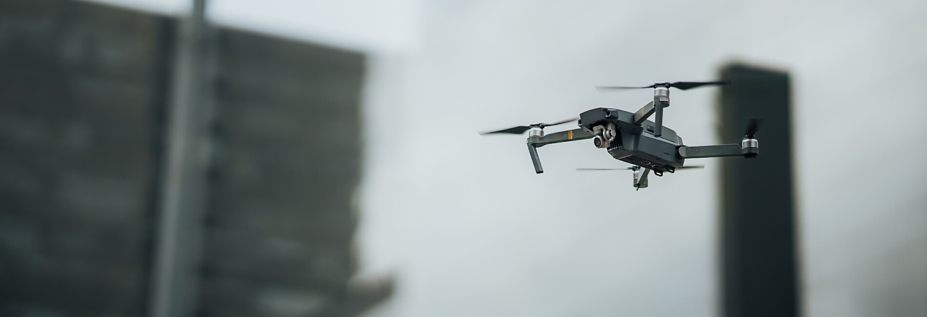 Drone Flying Around Buildings