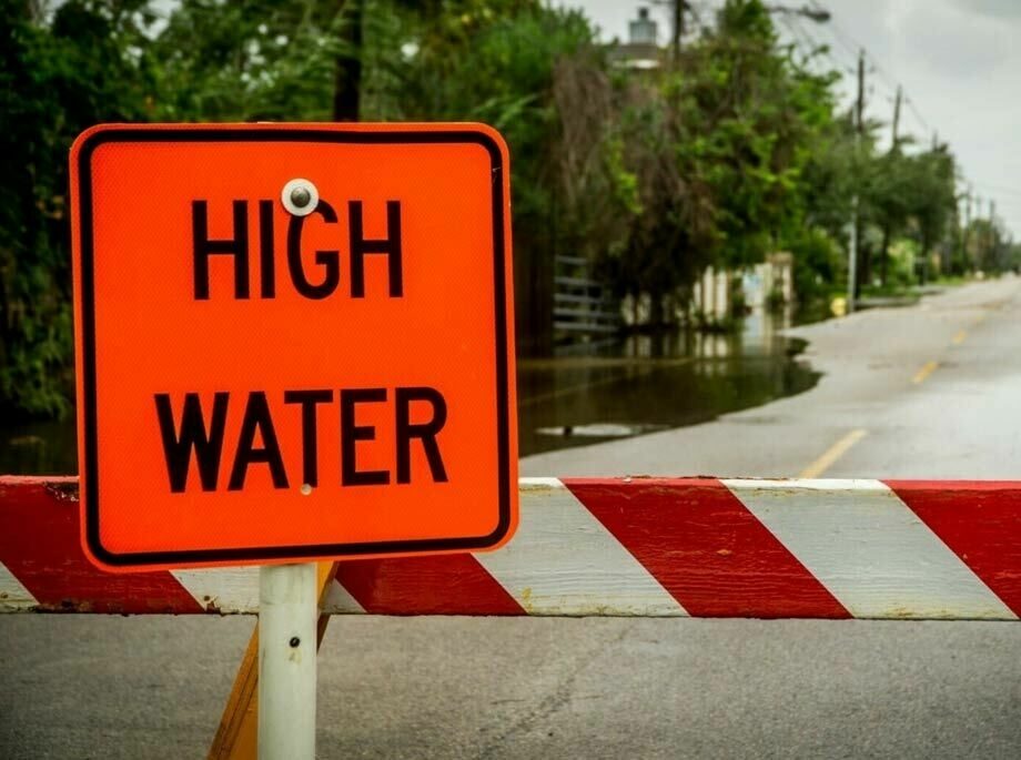 High Water Sign in the Street