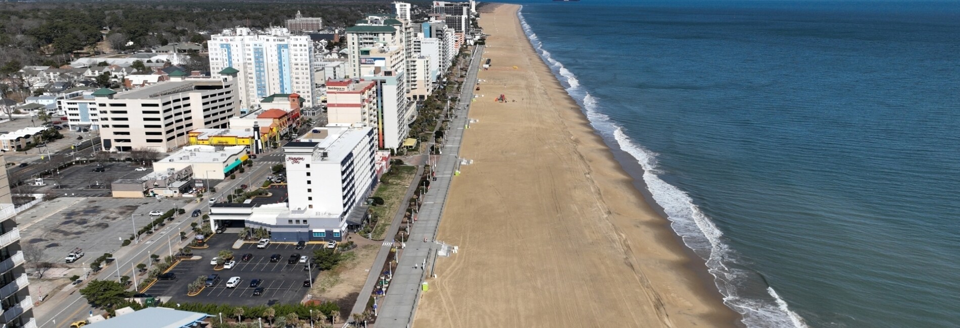 Virginia Beach Oceanfront near 31st Street looking north from air