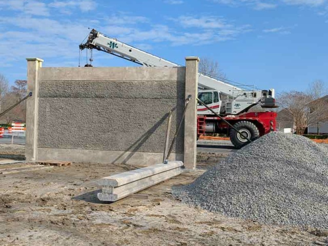 6 Back of soundwall panel mock up facing private property