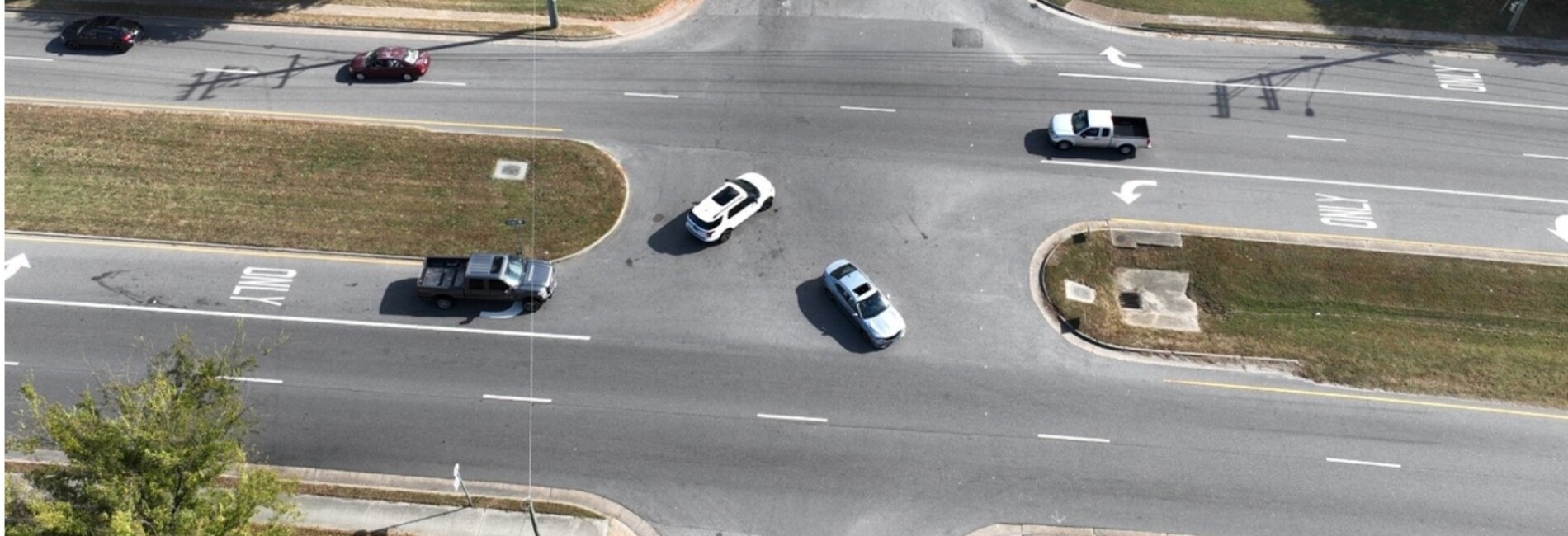 Aerial view of the intersection of Independence Blvd and Wakefield Drive