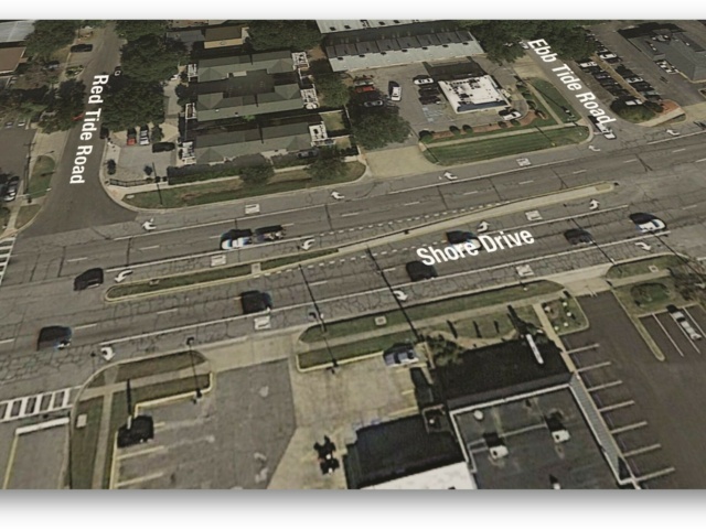Shore Drive imprevments overhead view before