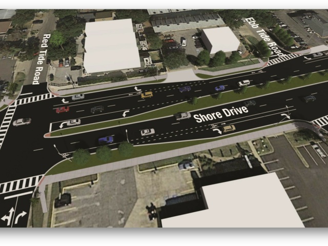 Shore Drive improvements overhead view after