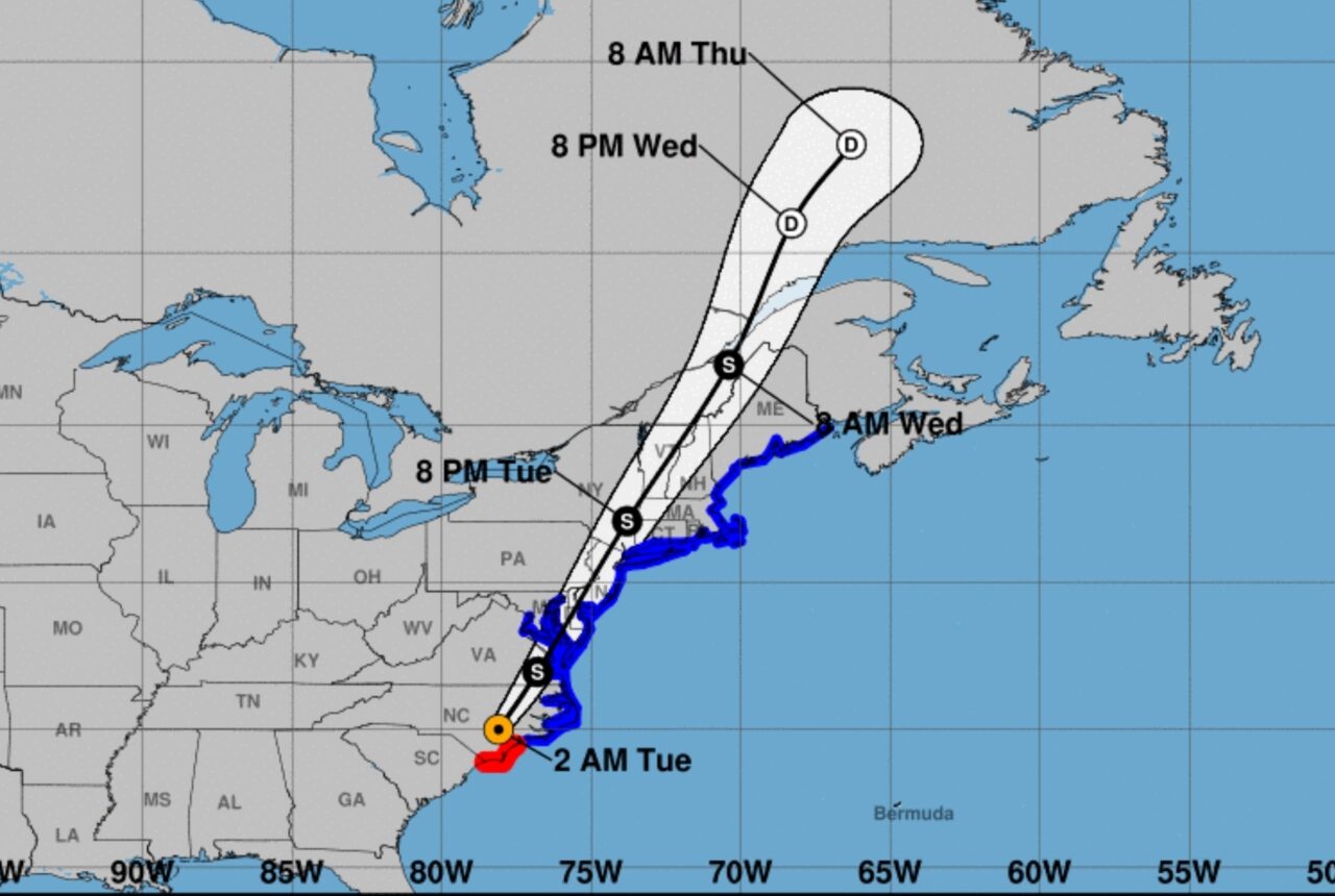 National Weather Service hurricane tracking map