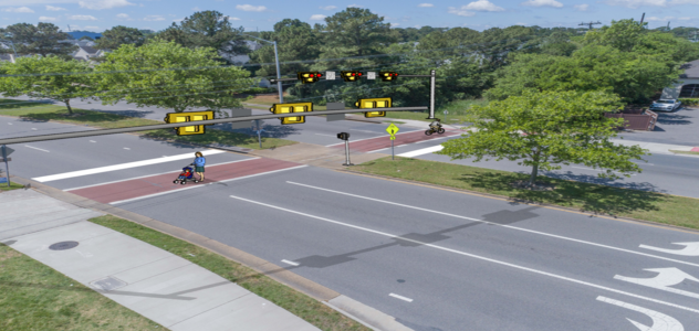 Cape Henry Trail Crossing at Great Neck Road near Shore Drive